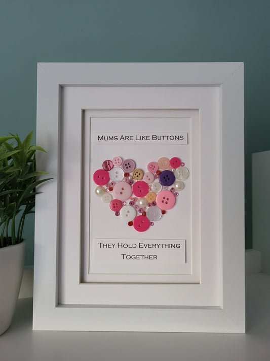 Mums Are Like Buttons - Love Heart